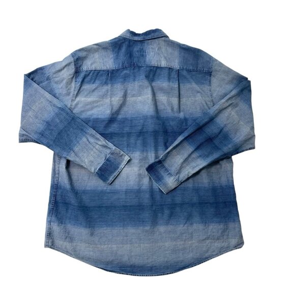 32 Bar Blues Stripe Long Sleeve Button Down Shirt Blue Western size 2XL - Picture 3 of 5